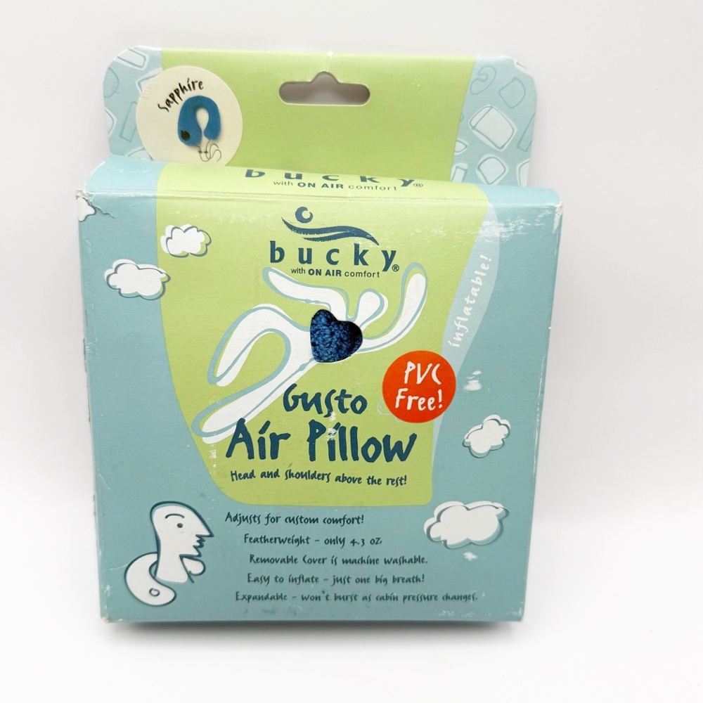 Bucky Gusto inflatable travel Neck Pillow sapphire blue